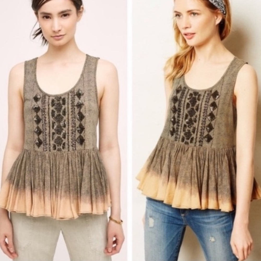 Anthropologie Akemi+Kin Peplum Top - Picture 2 of 5